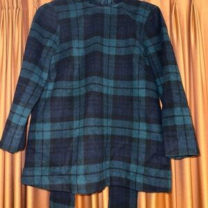 Tuckernuck Blue and Black Faye Blouse Classic Plaid Design